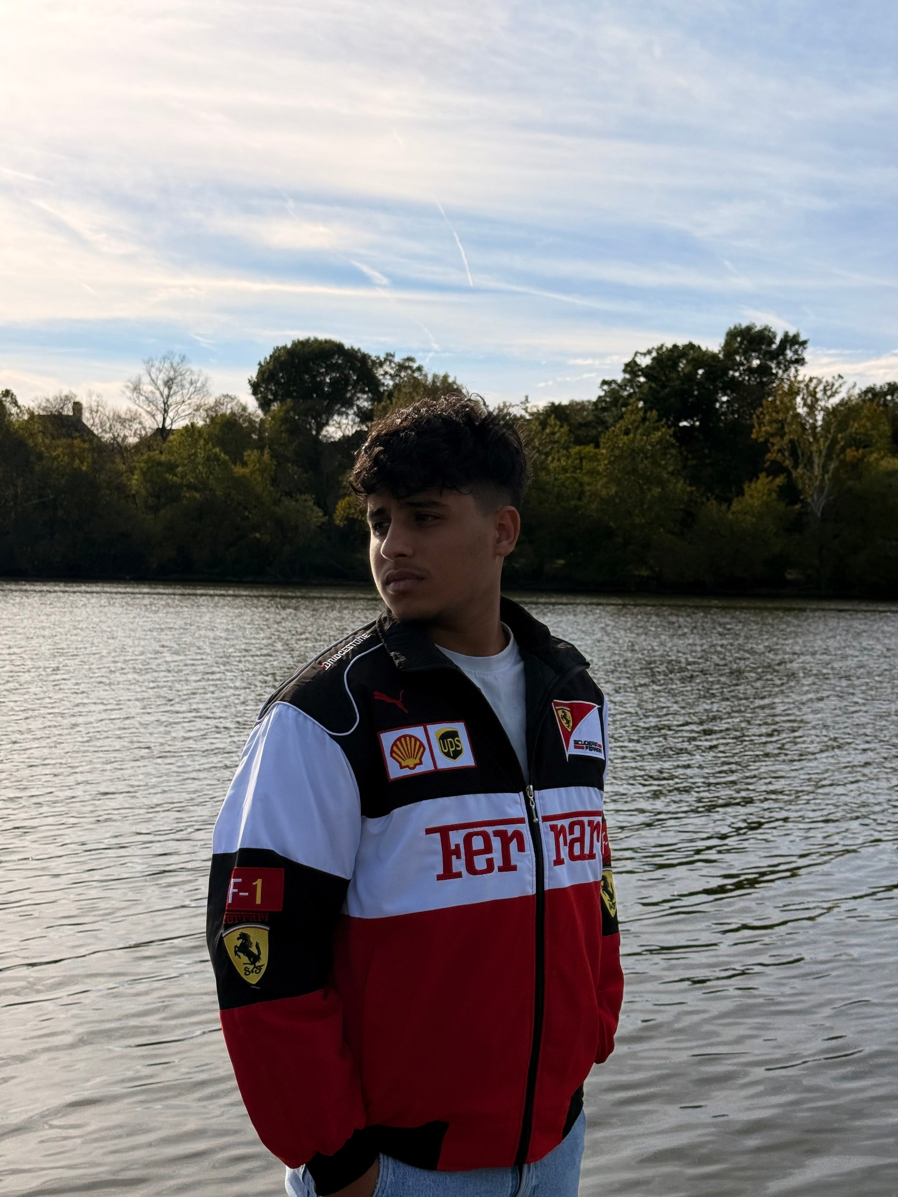 Ferrari Scuderia Racing Jacket – White, Red & Black Edition