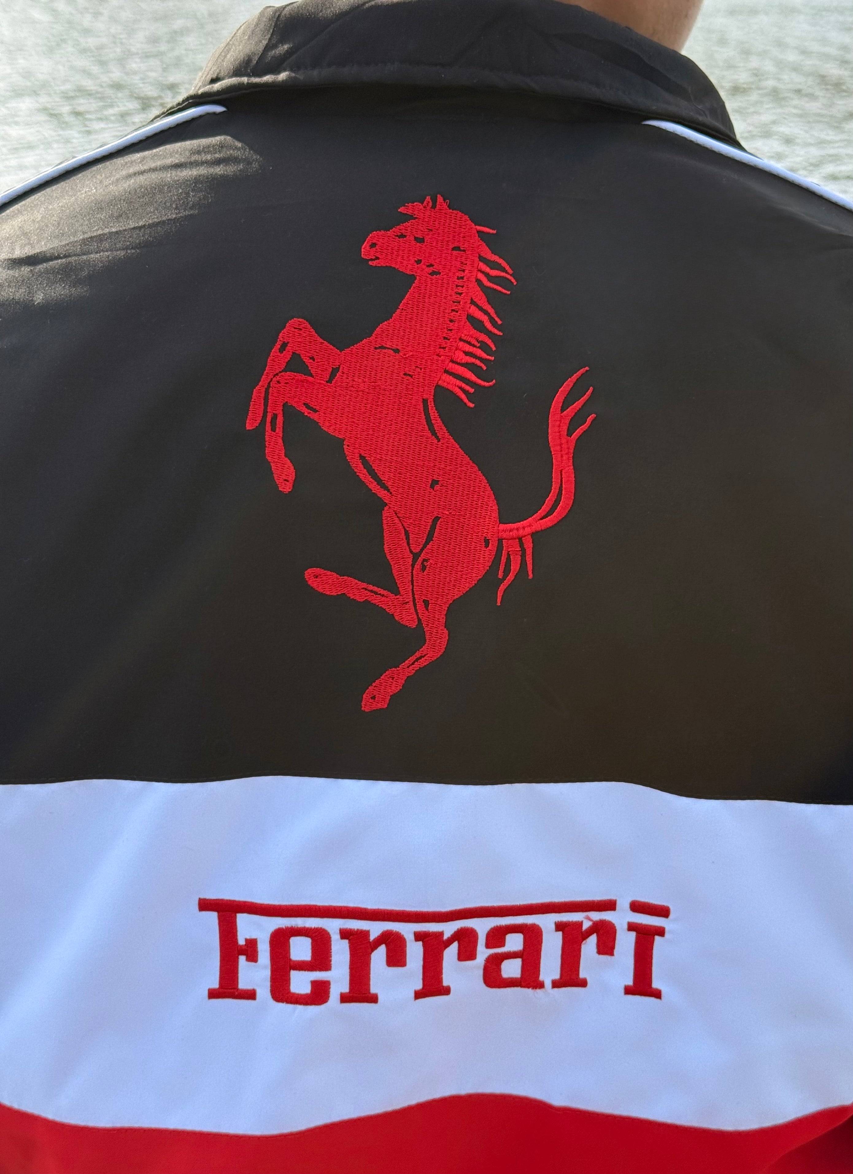 Ferrari Scuderia Racing Jacket – White, Red & Black Edition
